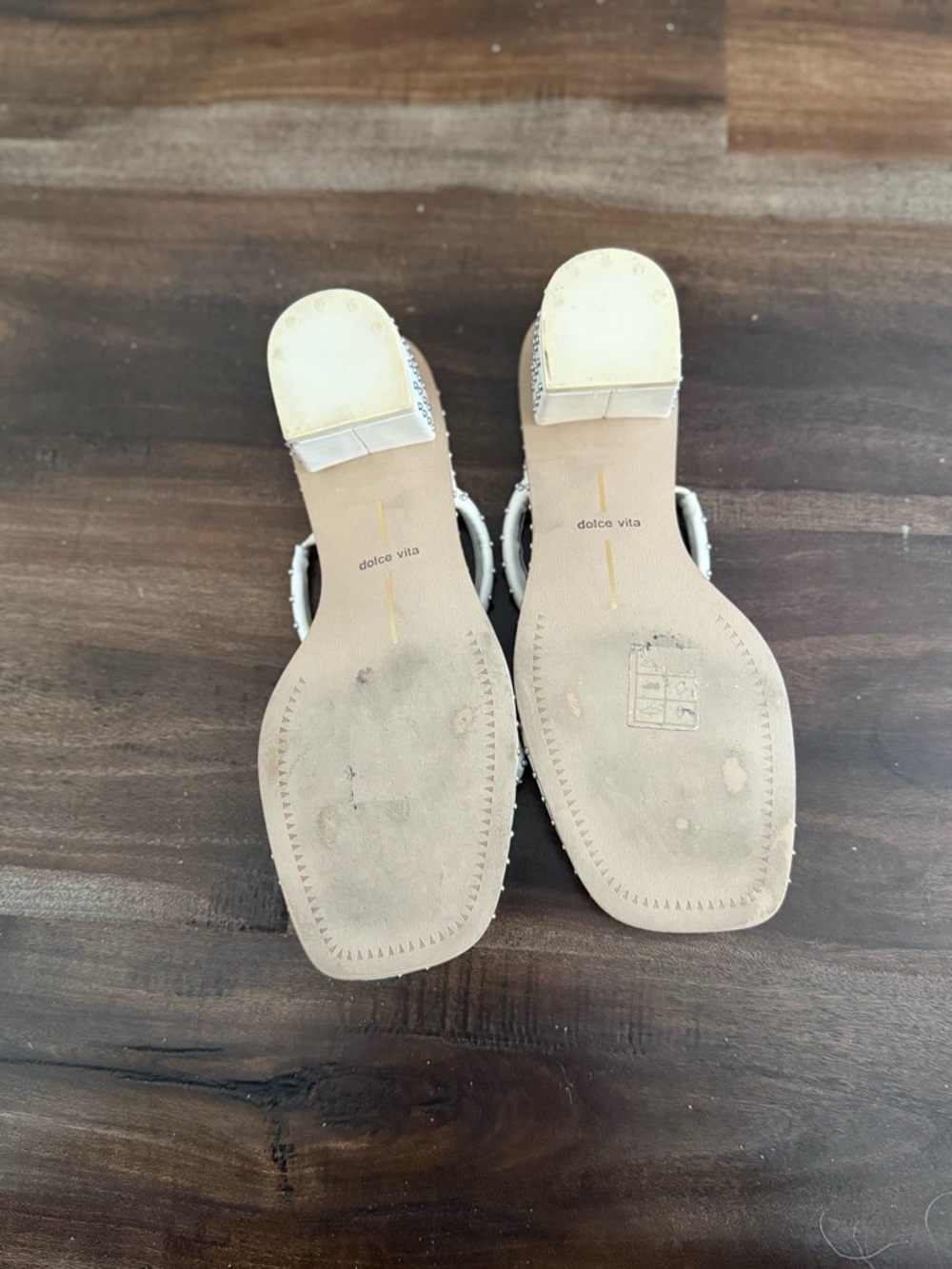 Dolce Vita Ivory Studded Double-Strap Slide Sandals - Picture 5 of 5